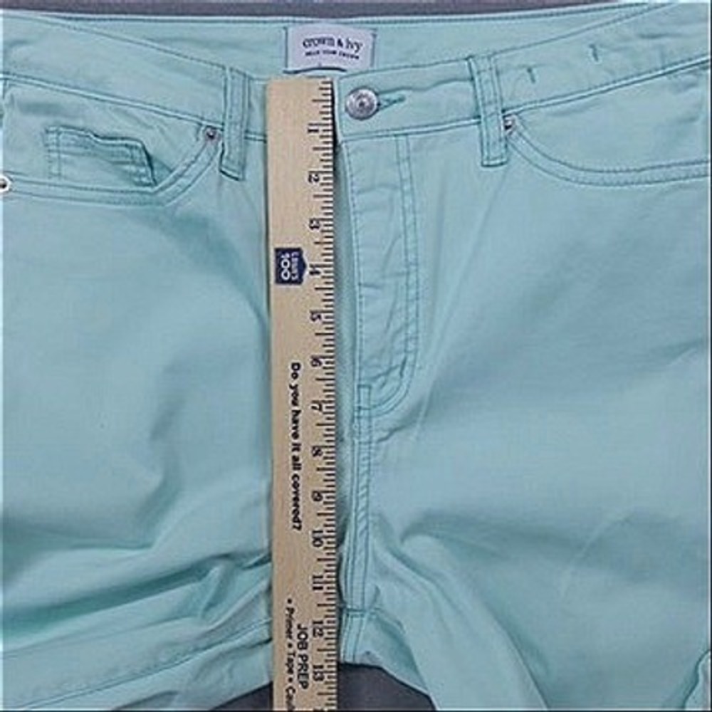 High Rise Skinny Coastal Grandma Jeans Womens 12R Mint Green Denim Preppy Summer - Picture 9 of 12